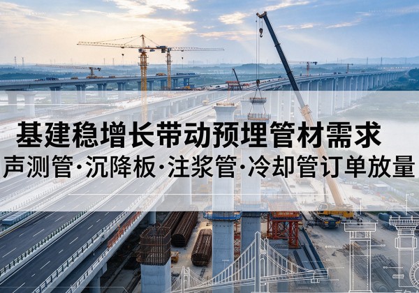 青州基建稳增长带动预埋监测管材需求，声测管、沉降板、注浆管订单持续放量